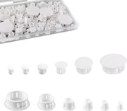 6 Set di Stoppi per Fori 3/16" 1/4" 5/16" 3/8" 1/2" 1" in Plastica Bianca per Mobili Cucina e Arredamento