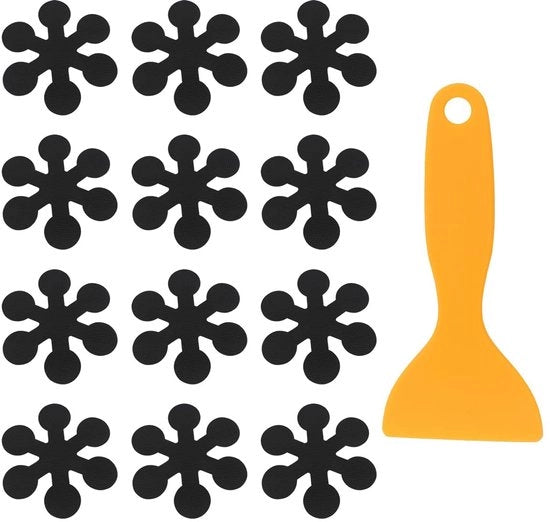 Antislip per Bagno e Doccia - 12 Stuks - Sicurezza in Doccia - Adesivo Self-Adesivo con Forma di Neve - Materiale PEVA - Idoneo per Bagno e Doccia - Antislip per Tappeti di Doccia