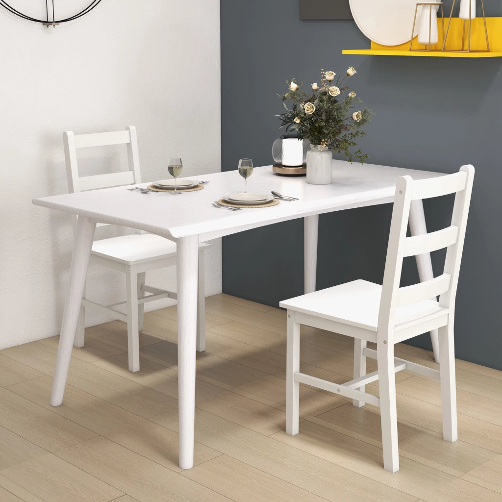 Sedia da Pranzo in Legno Massello ¨C Minimal ¨C Bianco