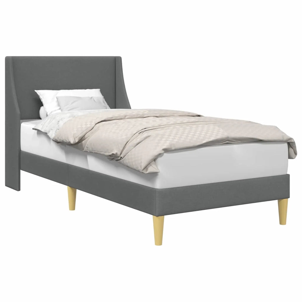 Letto singolo | Letto per adulti | Struttura del letto Grigio scuro 90 x 200 cm Tessuto