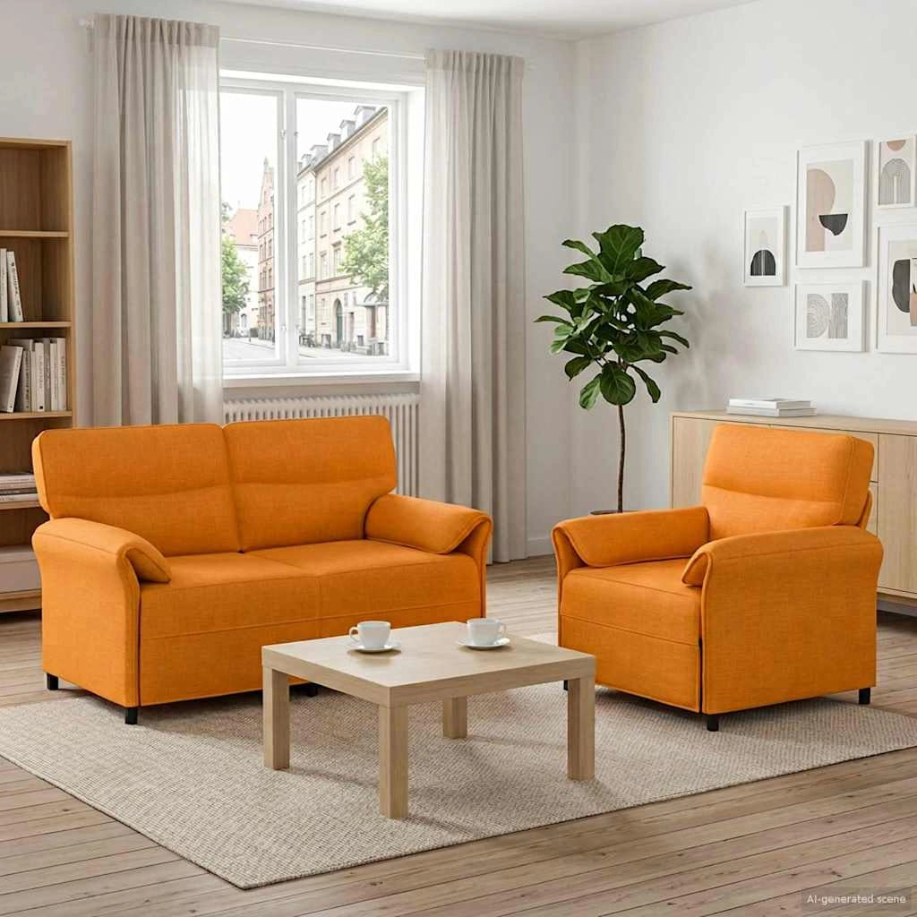 Set di divani 2 pz Giallo Scuro Tessuto 3424852