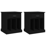 Set di 2 Comodini | Armadio da Notte | Mobiletto da notte Neri 43x36x50 cm