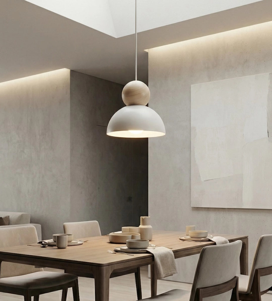 Lampada a soffitto KAKI Japandi feltro bianco-beige 1xE27