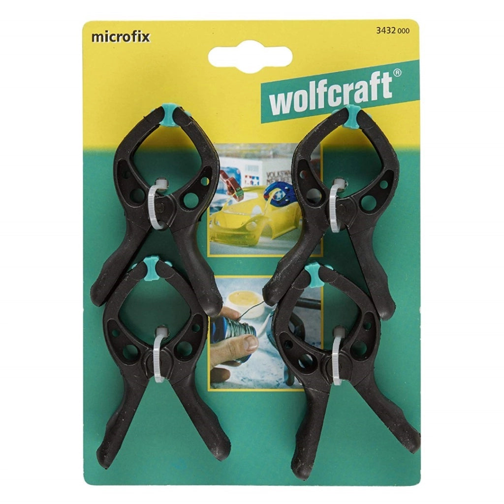 Set 4 Morsetti A Molla Micro-Fix 30 Mm Wolfcraft - Wolfcraft