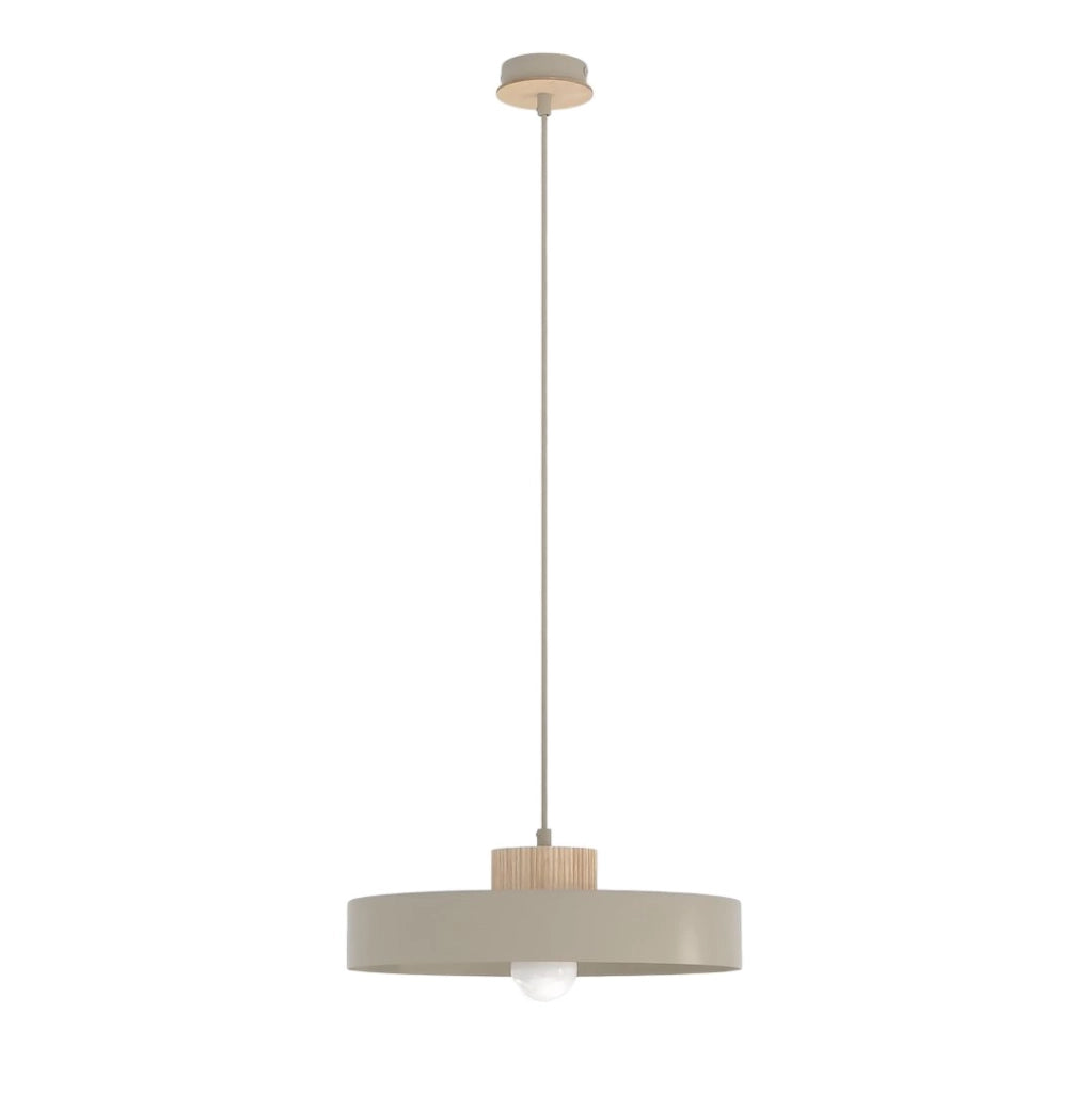 Lampada sospesa KIVI Japandi beige, legno, 1xE27