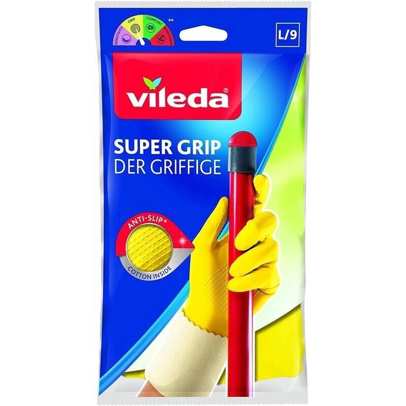 VILEDA GUANTI ANTISCIVOLO UNIVERSALI GRANDI SUPER GRIP TAGLIA L/9