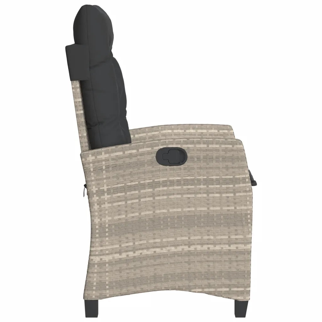 Set da Bistrò 3 pz con Cuscini Grigio Chiaro in Polyrattan 365230