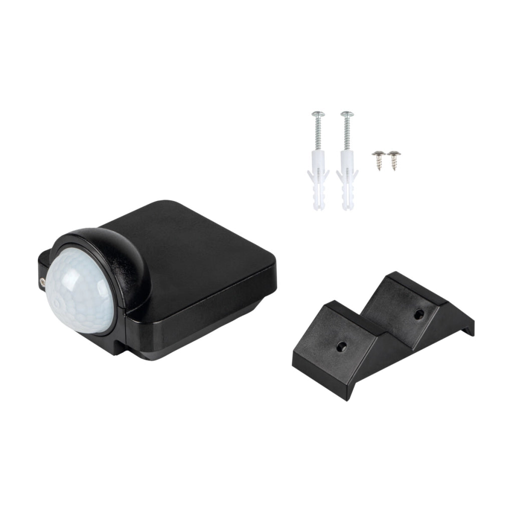 Sensore movimento esterno nero IP54 PIR Kanlux 37369
