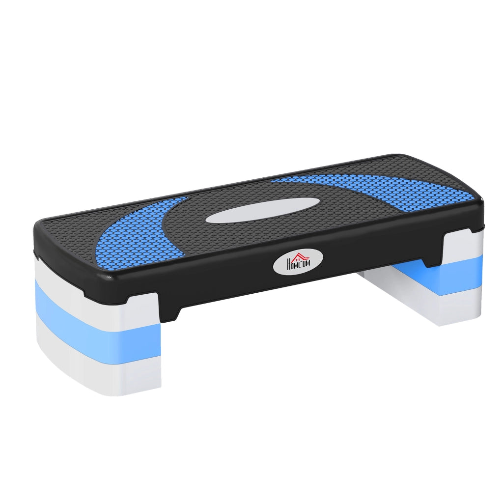 Step Aerobico Regolabile 3 Livelli ¨C Xylo ¨C 80x31x20cm Nero Blu Grigio