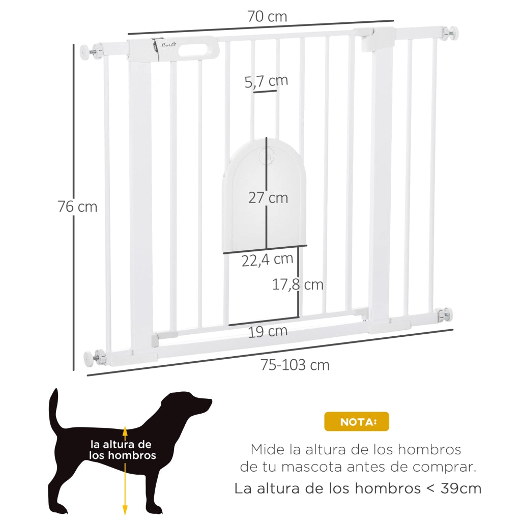 Barriera di Sicurezza per Cani ¨C Minimal ¨C Bianco 75-103 cm