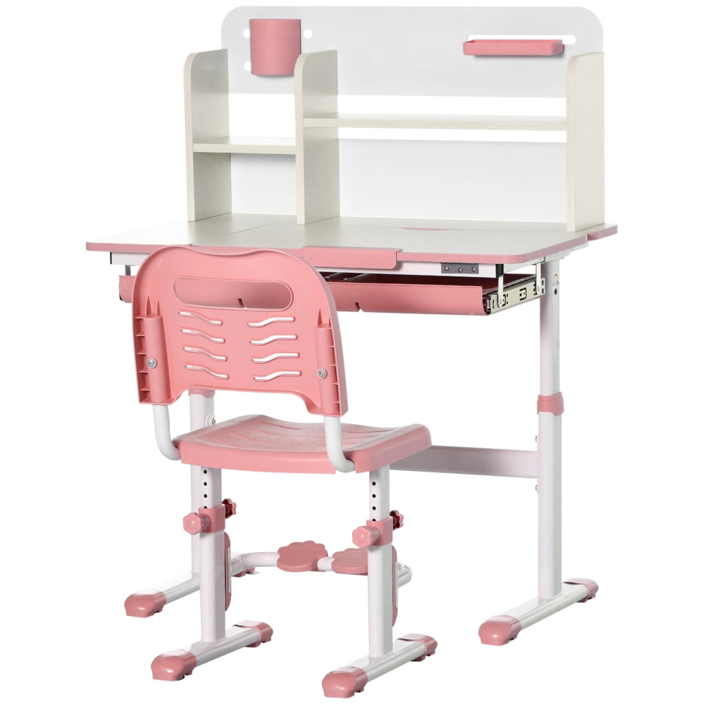 Scrivania Regolabile per Bambini ¨C Minimal ¨C Rosa 80x52x88-109 cm