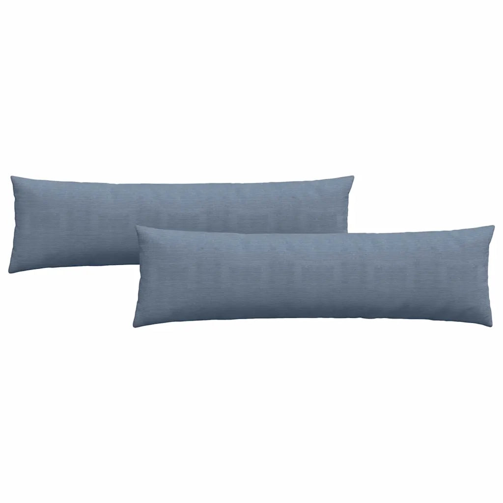 Cuscini da Divano 2 pz-Set di 2 Cuscini per Sofa Blu 145 x 40 cm Tessuto in Cords 505397