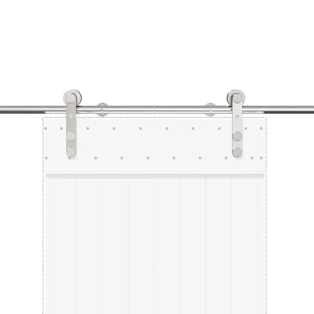 Kit Binari Porta Scorrevole 183 cm Acciaio Inossidabile Argento 4009700