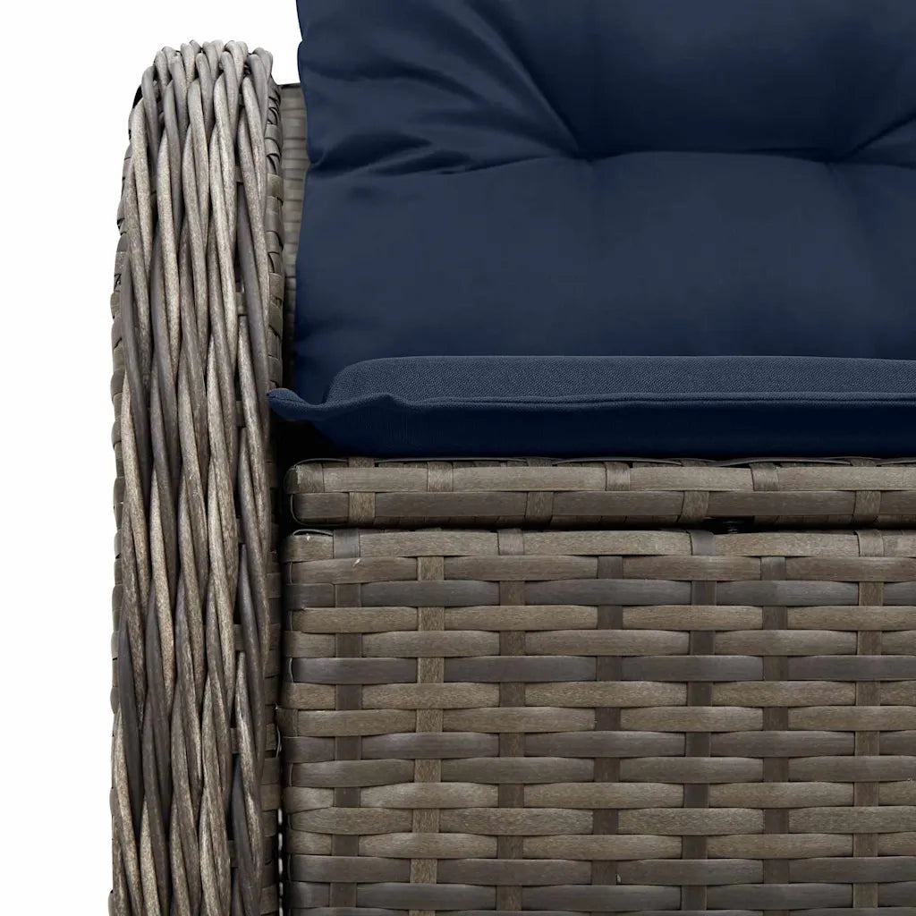 Divano da giardino con cuscino 121 x 62 x 69 cm polyrattan 42006719