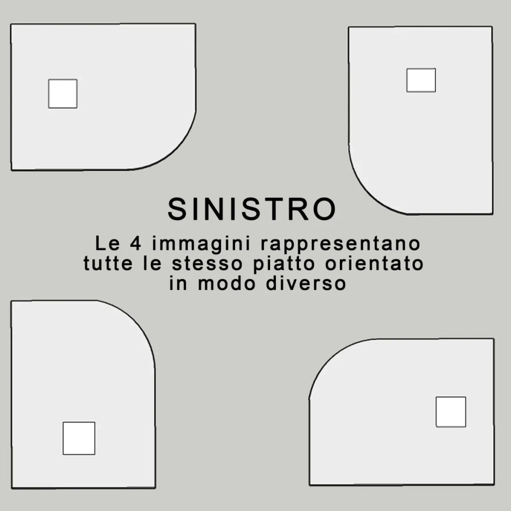 Piatto Doccia Rettangolare Stondato 100x80 cm Appoggio a Sinistra Bonussi Karen