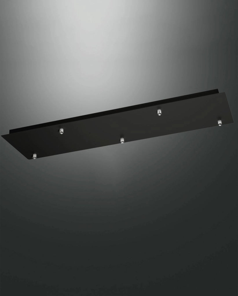 3481-54-101 EDISON MONTATURA NERA RETTANGOLARE 5 FORI 90x25cm