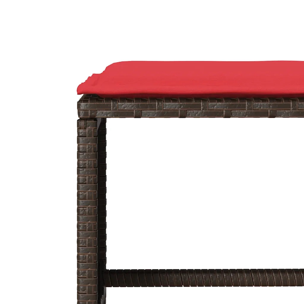 Set Divano da Giardino 4 pz con Cuscini Marrone in Polyrattan 366366