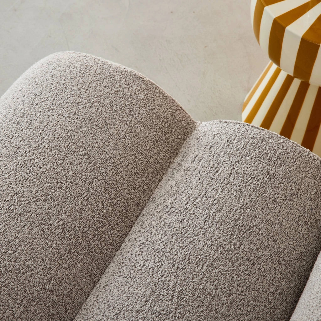 Divano modulare bouclé, 2 posti, beige