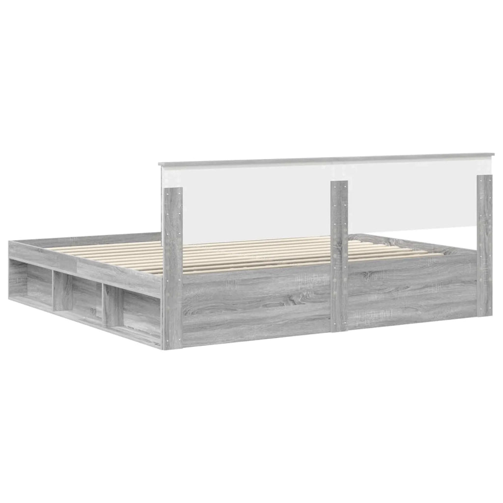 Struttura del letto Grigio Sonoma 200 x 200 cm Pino massello 3410560