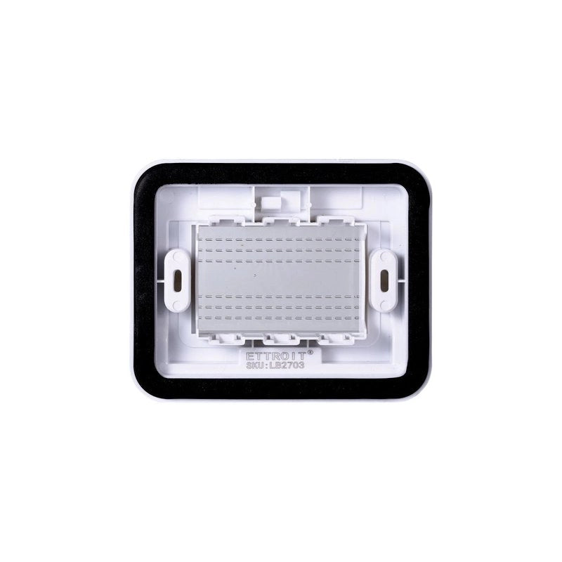 Placca con Coperchio Supporto Stango Idrobox IP55 Compatibile Con Bticino Living Light 3P Bianco