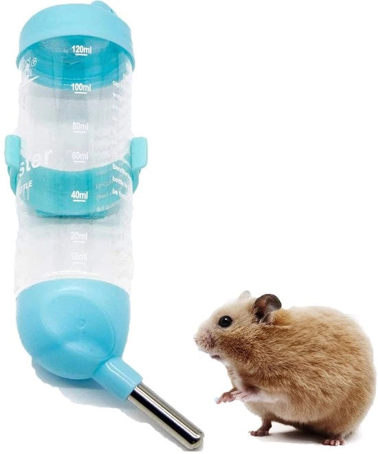 Dispensatore d'acqua per piccoli animali - Materiali di sicurezza - In acciaio inossidabile - Facile da installare - Capacità 80ml - Ossidiana per animali