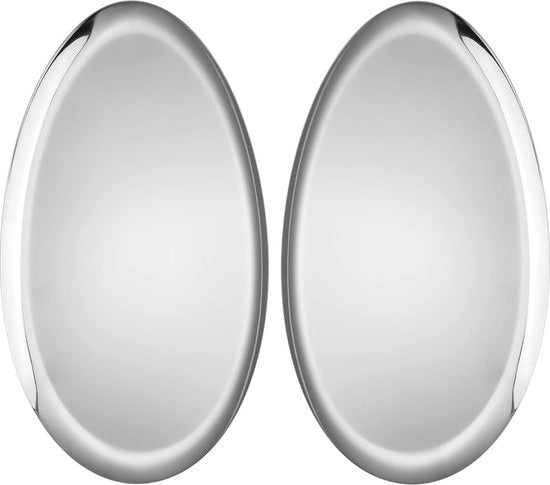 Doccia multifunzionale in acciaio inox a forma di oliva. Dimensioni: 32 cm di lunghezza e 24 cm di massima larghezza. Zavorra in zinco, 2 pezzi.