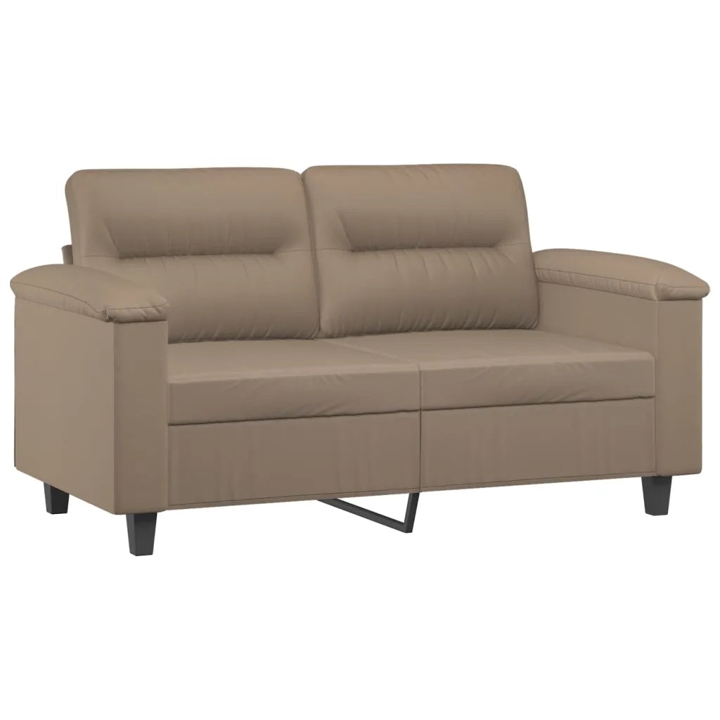Set di Divani 3 pz con Cuscini Cappuccino in Similpelle