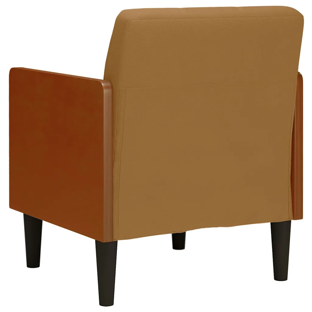 Divano Poltrona | Sedia con Braccioli Marrone 55 cm in Velluto