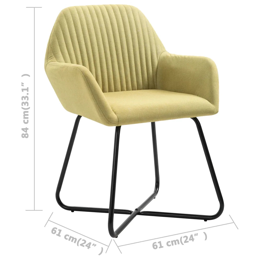 Sedie da Pranzo 6 pz Verde in Tessuto 277105