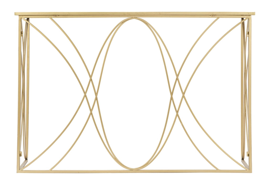 Console Exy 120x40x80 cm in Ferro e Specchio Oro e Argento