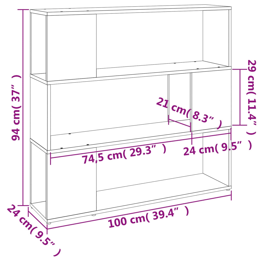 Libreria/Divisorio Grigio Sonoma 100x24x94 cm 826648