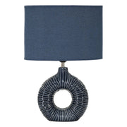 Lampadelle A Da Tavolo Seta Blu cm 28,5x15x43