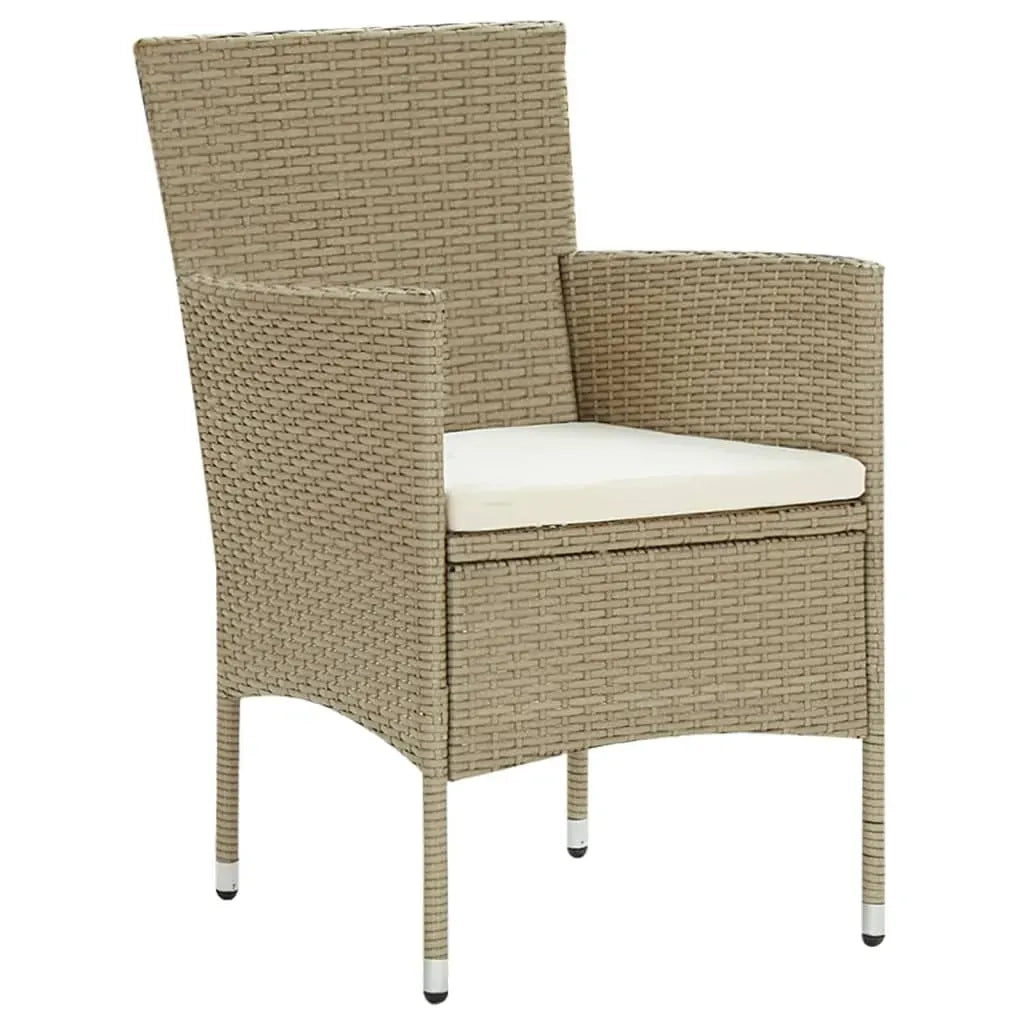 Set da Pranzo da Giardino 7 pz con Cuscini in Polyrattan Beige 3094988