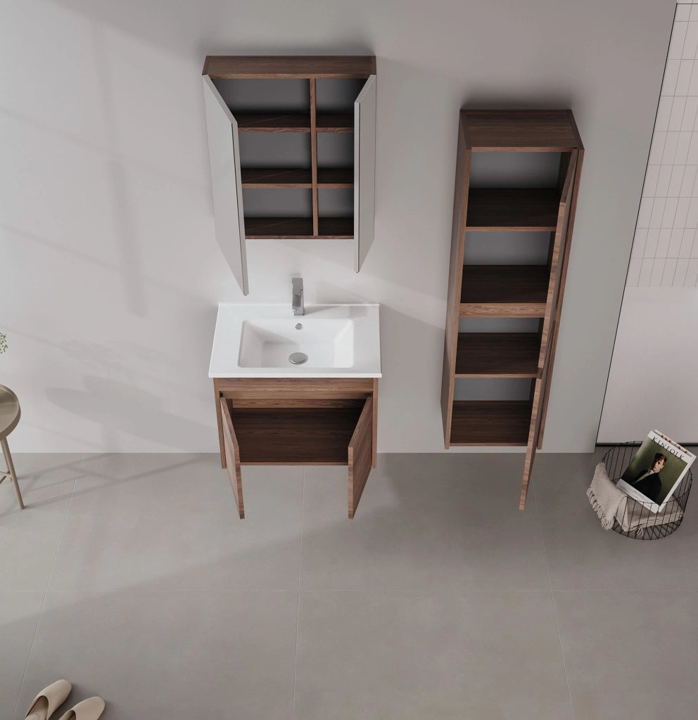 Mobile lavabo "Side 65 v2" - 65 x 45 x 52 cm - Noce scuro