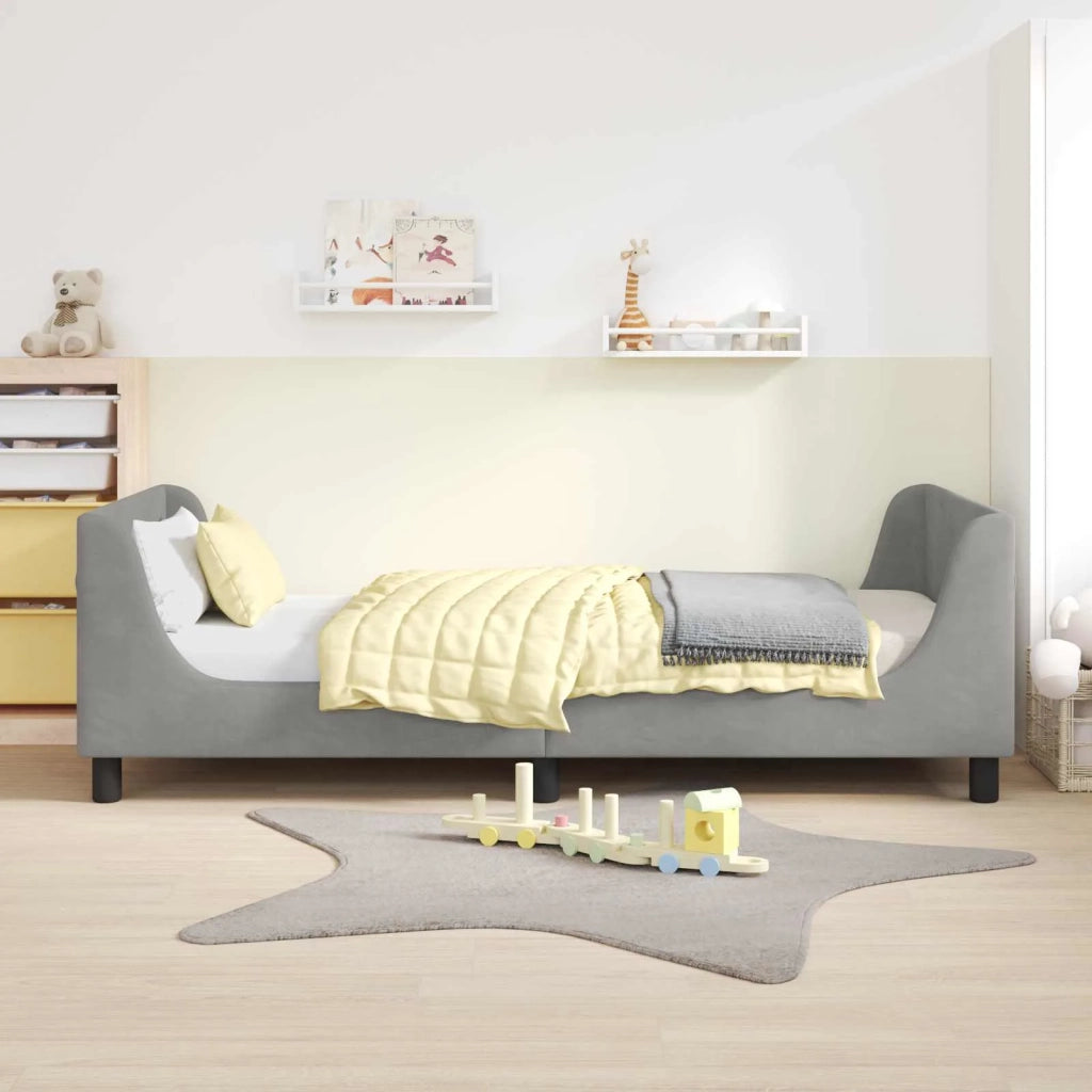 Struttura letto Bambini | Letto Infantile | Lettino con testata Grigio Chiaro 90 x 200 cm