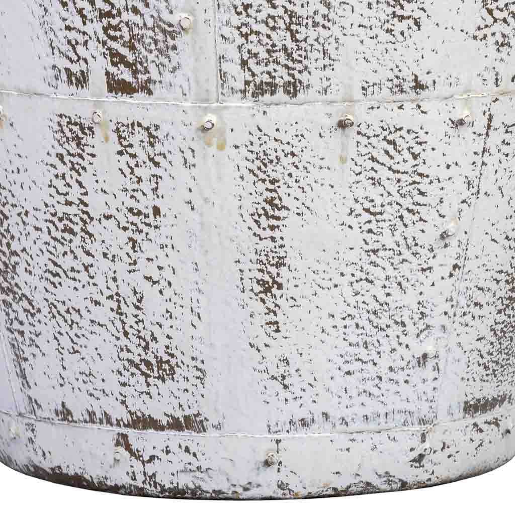 Vaso in metallo invecchiato bianco 45x45x60h cm