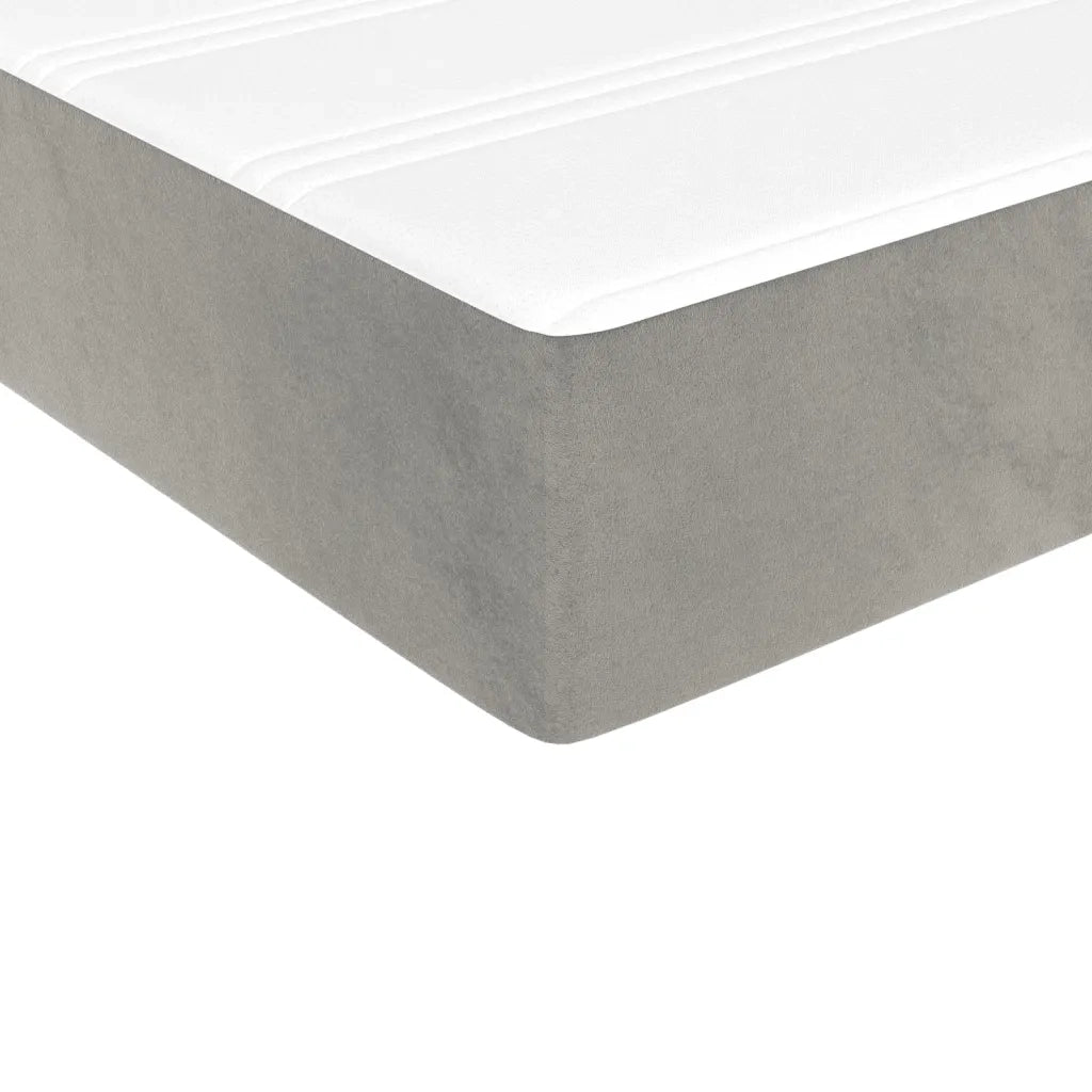 Materasso a Molle Insacchettate Rigidit¨¤ Media Grigio Chiaro 140x200x20 cm in Velluto