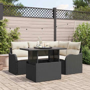 Set Divano da Giardino 5 pcs Nero Rattan in Polipropilene 3357190