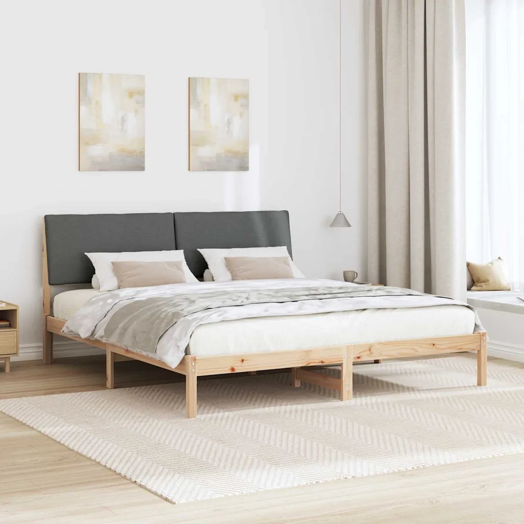 Struttura del Letto marrone e grigio scuro 200 x 200 cm