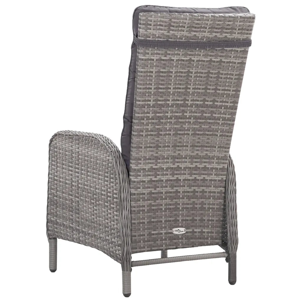 Set da Bistrot 3 pz in Polyrattan e Legno Acacia Grigio