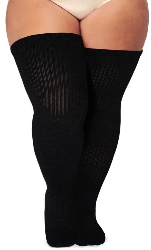2 paia - Calze alle caviglia extra lunghi per donne, tessuto di cotone spesso, caldo per le gambe lunghe