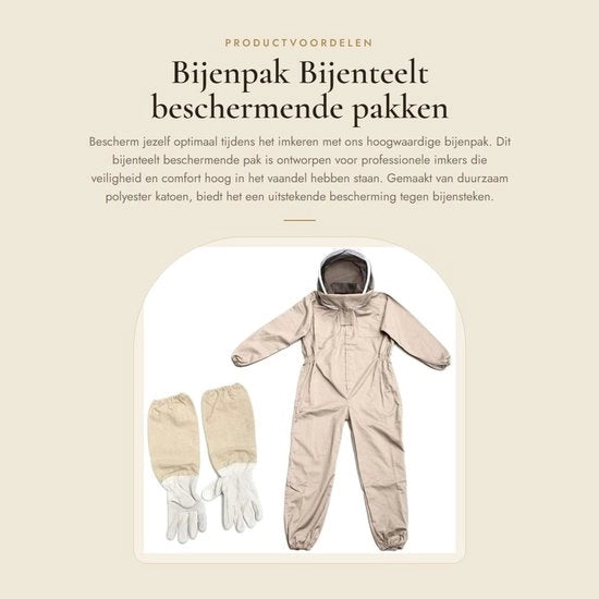 Imbottitura Professionale per Apicoltori - Abbigliamento per l'Apiario - Protezione per Imbianchini - Manopole - Abbigliamento Protettivo - Colore Caffè - Dimensioni L/XL/XXL - Outfit per Apicoltori