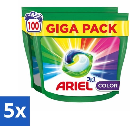 Colori - 3in1 Capsule di Detersivo - 100 Capsule - Confezione in Bulk - 5 pezzi