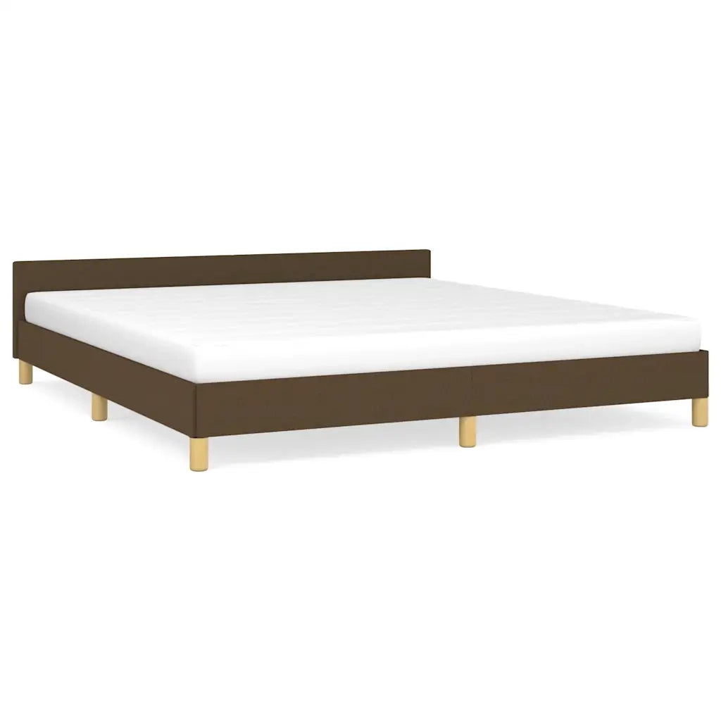 Giroletto senza Materasso Marrone Scuro 160x200 cm Tessuto 347426