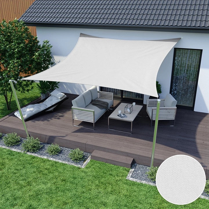 AIO FACTORY Vela ombreggiante 3x3 m Impermeabile Vela parasole da giardino bianca