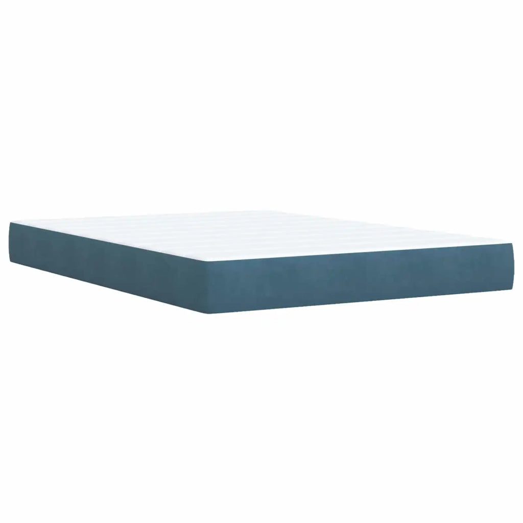 Letto Box Spring LED con Materasso Blu 160 x 200 cm Velluto 3456105