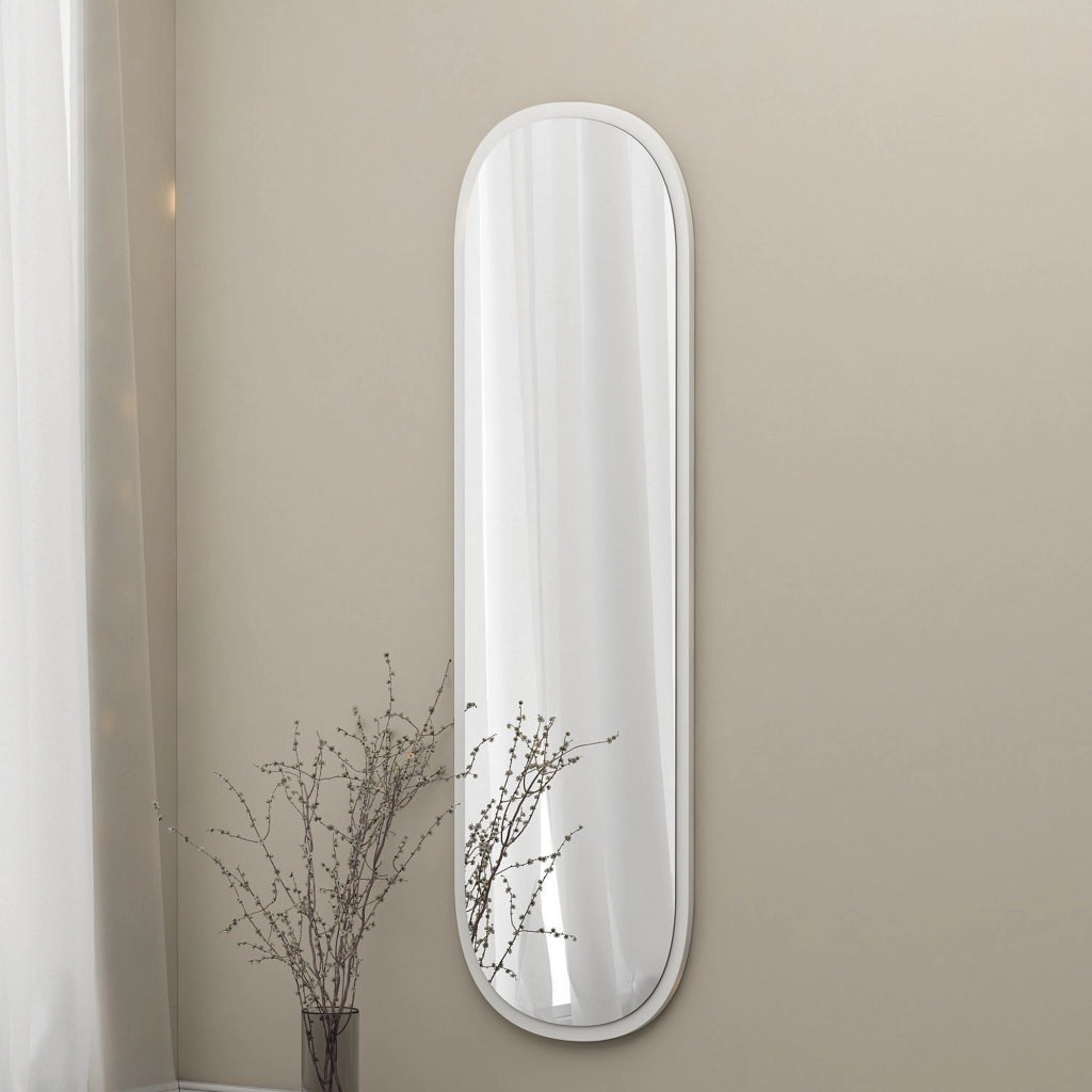 Fiesse, Specchio Forma Ovale, 40x120h cm Bianco