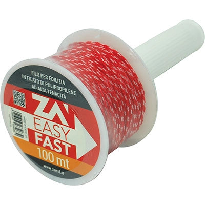 FILO EDILIZIA BIANCO/ROSSO +RIAVVOLGITORE - PPL MT 100- 5 pezzi