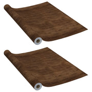 Pellicole Autoadesive Mobili 2 pz Rovere Scuro 500x90 cm PVC CFW6355012