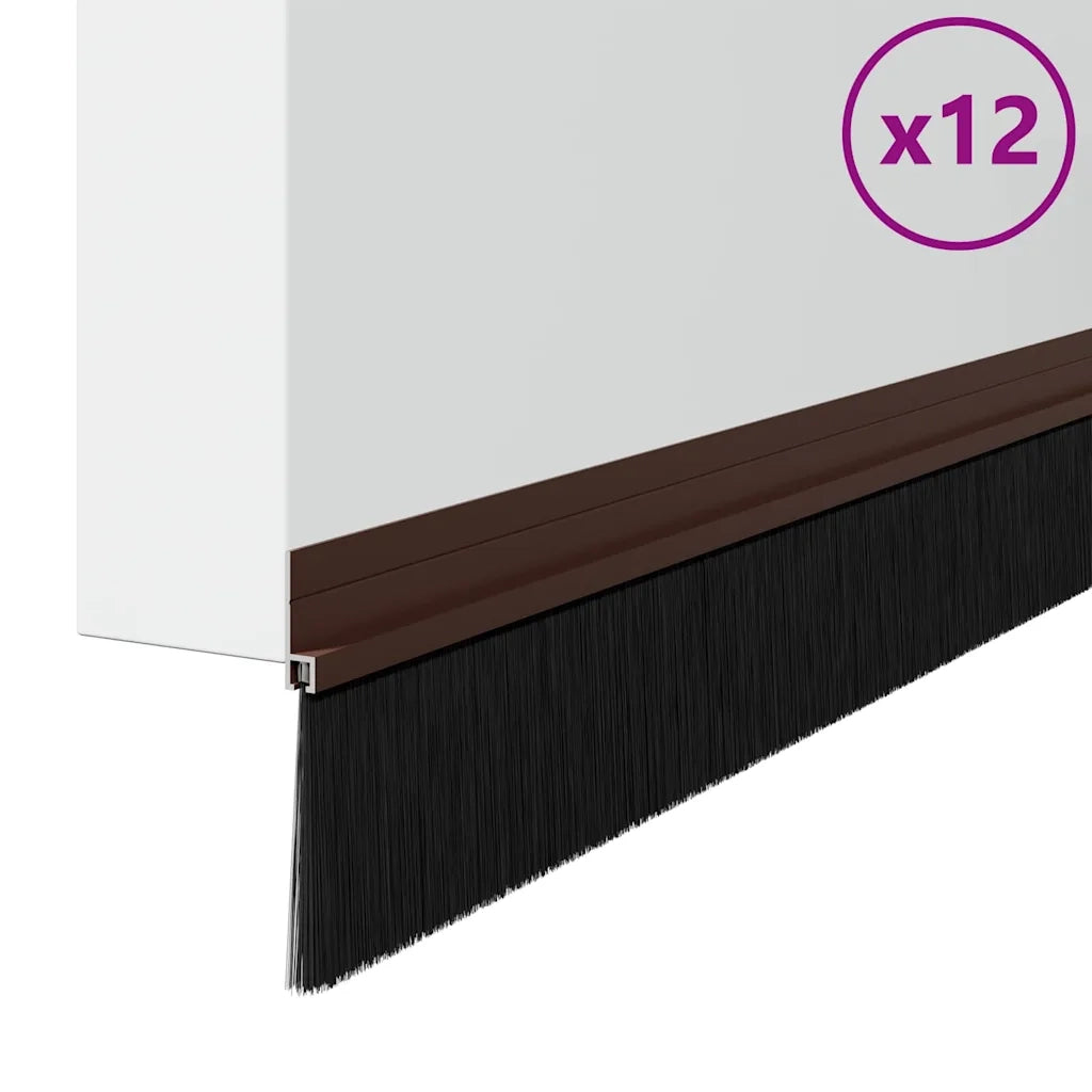 Spazzole per porte autoadesive 12 pz Marrone 100 cm CFW9324876
